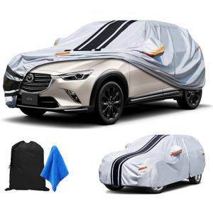 [2025 Upgrade] 10-Layer SUV Car Cover Waterproof All Weather. Outdoor Full Exterior Covers HR-V, Compass, Element, CHR, Mazda CX30 CX-30 Etc. Size A10 (Length UP to 181 inch)