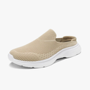 DREAM PAIRS Mules for Women Shoes Slip on Sneakers Knit Flats Lightweight Breathable Comfortable Walking Shoes,Size 6,Nude,SDML2201W