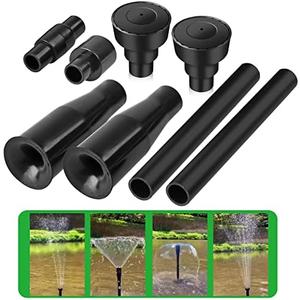 Water fountain nozzle for Garden, Ponds, Tabletop Fish Ponds, 8 pcs of Set, 2 Fountain Shaped, (size-S）
