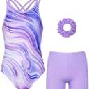 JOYSTREAM Gymnastics Leotards for Girls With Polyamide Shorts Sparkly Ballet Dance Activewear 6-7 years size M