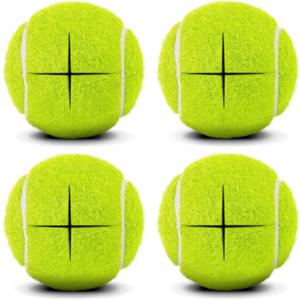 Precut Tennis Balls for Walkers, 4 PCS Heavy Duty Walker Accessories, Walker Tennis Balls Precut for Easy Installation, Universal Walker Glide Balls for Seniors, Furniture Legs & Floor Protection (Yellow)