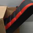 The Crew Furniture Classic Video Rocker Floor Gaming Chair, for Kids and Teens, PU Faux Leather & Polyester Mesh, Black/Red