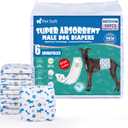 Pet Soft Male Dog Diapers - Disposable Male Dog Wraps Wetness Indicator, Puppy Diapers Male for Excitable Urination or Incontinence, 50pcs Medium