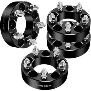 HHCSOP 5x4.5 Wheel Spacers 1.5 inch, Compatible with Ford Mustang Ranger Explorer Edge Crown Victoria/Jeep Wrangler Liberty Cherokee Comanche, 4PCS 5x114.3 Wheel Adapter Bore 82.5mm & 1/2x20 Studs (Black)