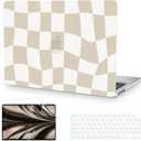 Anban Compatible with MacBook Air 13 inch Case M5 2026 2025-2022 M4 M3 M2 A3449 A3240 A3113 A2681, Plastic Hard Shell+Keyboard Cover+Screen Protector for MacBook Air 13.6 inch Case, Beige Checkered
