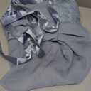 BeryLove Formal Cocktail Dresses Bridesmaid Wedding Guest Short Prom Dress Ruffle Hem Sleeveless Homecoming Lace Gowns (X-Large, Grey Blue)