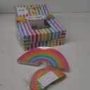 BLUE PANDA Rainbow Paper Plates & Napkins Party Set - Paper Dinnerware Assortment in Blue, Gold & White - Die-Cut Disposable Rainbow Birthday Decorations & Party Supplies