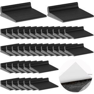 Pangda 50 Pcs Door Corner Seal, Self Adhesive Frame Door Corner Seals Raised Behind Weatherstripping for Noise Isolation and Weather Protection 2 x 1.8 x 1 Inch (Black)