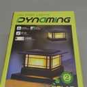 Dynaming 2 Pack Solar Post Cap Lights Outdoor with Flickering Flame Light, Fence Post Solar Lights Fit for 4x4 5x5 6x6 Vinyl/Wooden Posts, High Brightness SMD LED Lighting Decor for Garden Deck Patio (Black)