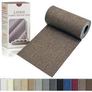 Gheeidau Linen Repair Tape 4x70 Inch Self-Adhesive Couch Patch Repair Fabric Patch for Furniture,Sofas,Cushion,Chairs,Bags,Linen Goods(Coffee)