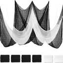 Land Guard 6Pcs Halloween Gauze Cloth, Creepy Cloth, 3072 Inch Creepy Fabric Halloween for Haunted House Supplies, Party Outdoor, Indoor (4 Black+2 White)