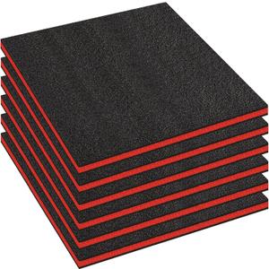 6 Pcs Tool Box Foam Inserts for Cases, 24 x 24 x 1 Inch Tool Box Liner Polyethylene Tool Foams Sheets Toolbox Kaizen Organizer and Storage Shadow (Red, Black)