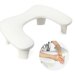 SAVILAND Arm Rest for Nails Tech: U-Shaped Ergonomic Nail Arm Rest Hand Rest Professional Salon Supplies Waterproof Hand Holder Nail Pillow Detachable Legs Nail Bench Rest Stand Manicure Pedicure Shop
