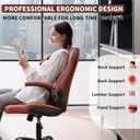 Executive Office Chair PU,Leather Office Chair with Wheels,360 Swivel Rolling Chair with Padded Arms,Ergonomic Computer Chair with Lumbar Support for Short People Use(Brown), Standard