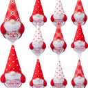 Kathfly 24 Sets Valentines Gnome Mini Plush Figurines Bulk with Heart Cards Red Small Gnome Tired Tray Table Decor Valentine Gift for Coworker Employee Office Home Decoration Galentine Party Supplies