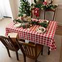 Waterproof Checkered Tablecloth Fabric - Rectangle 58x84 Inch Classic Gingham Buffalo Plaid Table Cloth for Indoor/Outdoor Use - Washable Table Cover for Kitchen, BBQs, and Parties