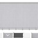 Cumbor 37-55" Retractable Baby Gates for Stairs & Doorways, Hardware Mounted Mesh Dog & Pet Gate, Easy Walk Through, One-Hand Operation, Anti-Crawl Adjustable Safety Gate for Dog, Indoor Outdoor Grey