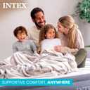 Intex Mid-Rise Air Mattress Bed with Built-in Pump, Dura-Beam Deluxe Comfort Plush, Queen - Portable Luxury Travel Airbed for Adults, Camping, Guests
