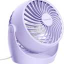 Gaiatop Desk Fan, 5-Inch Portable Electric Table Desktop Air Circulator Fans, Small but Powerful with 3 Speed 360° Adjustable Tilt for Cooling Home Dorm Office Bedroom Bathroom Kitchen, Purple