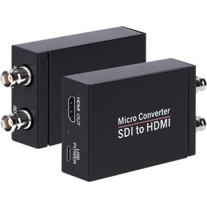 Anber-Tech SDI to HDMI Converter, SDI to HDMI Audio De-embedder Support 3G-SDI, HD-SDI, SD-SDI Auto Format Detection and Stereo Audio De-embedder, SDI Loopout (Black)