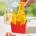 RMAMSCOV Ice Cube Tray With Lid,Creative French Fry Ice Cube Mold, Narrow Cube Maker Easy to Removal, Reusable Ice Tray for Summer, Juices