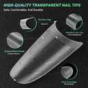 3 x JODSONE Medium Oval Fake Press on Nails Pre-shape Round Gel for Half Cover Acrylic Round Oval Extension Nail Tips for DIY at Home 12 Sizes 360Pcs