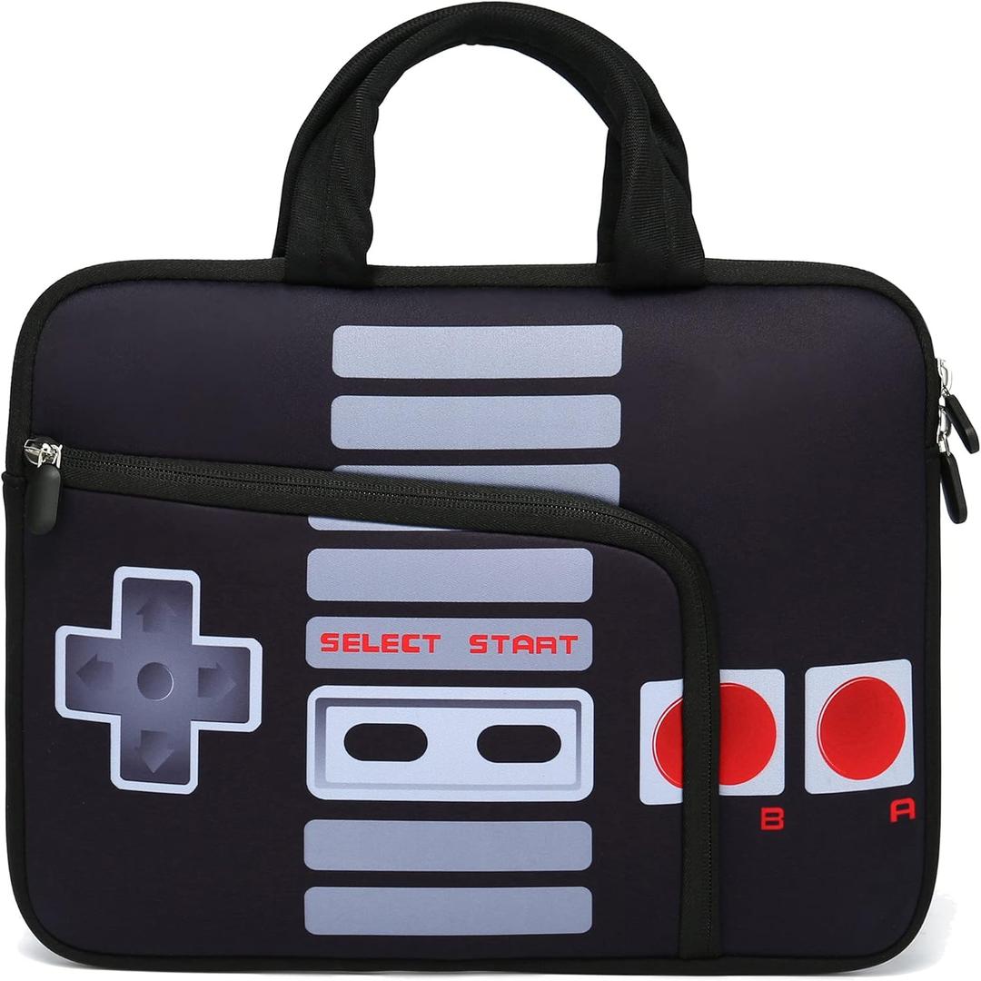 11 11.6 12 12.1 12.5 inches Laptop Sleeve Chromebook Case Ultrabook Case Notebook Sleeve PC Messenger Bag Tablet Case Neoprene Handle Sleeve for Men Women, Two Pockets (Games)