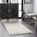 nuLOOM Dottie Soft Shaggy Textured Trellis Tassel Area Rug, 2'6x6, ivory