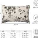 Vintage Floral Lumbar Throw Pillow Covers 12x20 Set of 2 Black Flowers Decorative Pillow Cover Roses Outdoors Pillowcase Cushion Case Home Decor for Sofa Couch Bed Bedroom