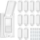 Tellegloww 10 Pack Light Switch Guard Cover Baby Child Proof Wall Light Switch Cover Guard for Rocker Protects Your Lights or Circuits from Being Accidentally Turned on or off (White)