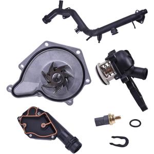 Engine Cooling System Kit compatible with Audi A4 Quattro 2009, A5 Quattro 2008-2010, Q5 2009-2012 Replace 06E121045J 06a919501A 06E121168B 032121142 06E121018G