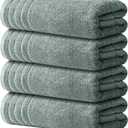 Avalon Towels Bath Towels Set of 4, Size 30 x 60 Inches, Highly Soft and Absorbent, Quick Drying, Lightweight, Perfect for Daily Use (Light Grey)