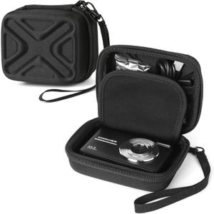 Digital Camera Case for AbergBest 21 Mega Pixels 2.7" LCD Rechargeable HD/Kodak Pixpro/Canon PowerShot ELPH 180/190/Sony DSCW800/DSCW830 Cameras, Travel Carrying Protective Case for Camera- Black