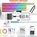 Jushope Interior Car LED Strip Lights, Acrylic LED Lights for Car with Dynamic Dreamcolor Chasing, Ambient Lighting Kits Music Sync Wireless APP and RF Remote Control (6 in 1)