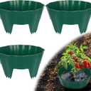 3 Pack of 12 Inch Planting Grow Rings, Planting Protective Round Garden Edging, Keeping Plants Separated, Weed Control and Directing Water to the Roots (12 Inch - 3 Pack - Green)