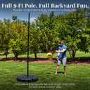 Hathaway Tetherball Set for Backyard for Families - Black and Yellow, Medium, Small