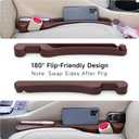 Car Seat Gap Filler 2 Pack Soft Foam Multifunctional Seat Side Gap Filler with Organizer & Hook Function, 3in1 Gap Stopper Universal Fit Car SUV Truck Fill The Gap Between Seat & Console (Deep Brown)