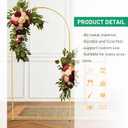 Metal Arch Backdrop Stand and Cover Set, 7.2FT White Reusable Spandex Fitted Backdrop Cover and Gold Wedding Arch Frame for Baby Shower, Birthday, Parties Decoration.