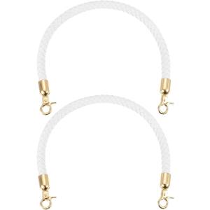 uxcell 2Pcs PU Leather Handbag Handles, 40cm/15.8" Braided Purse Straps Braided Leather Replacement with Buckle for DIY Handbag Purse Making, White