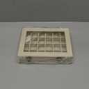 Velvet Jewelry Box 24 Grid Jewelry Ring Display Organiser Box Tray Holder Earrings Storage Case for Girls Wife Mom Women (Beige)