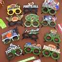 Mega-L 12 Pcs Football Eyeglasses, American Football 2026 Party Supplies Party Favors, Glitter Super Ball Photo Booth Props for Sports-themed Gameday Championship Party Decorations