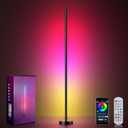 Smart RGBICW LED Corner Floor Lamp - 16 Million DIY Colors, 68+ Scenes, Music Sync, App & Remote Control, Color-Changing Ambient Lighting for Living Rooms, Bedrooms, and Gaming Rooms