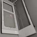 Dog Door for Sliding Glass Door with Magnetic Plastic Flat, Sliding Door Pet Doggie Door Insert with Lock, Adjustable Height No-Cut Required Doggy Door Access Renters, Apartments, Patio (White, L)