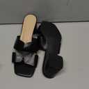 Gorfen Women's Square Open Toe Sandals Low Block Chunky Heel Slip on Comfortable Casual Sandals for Daily Wear, Size 10