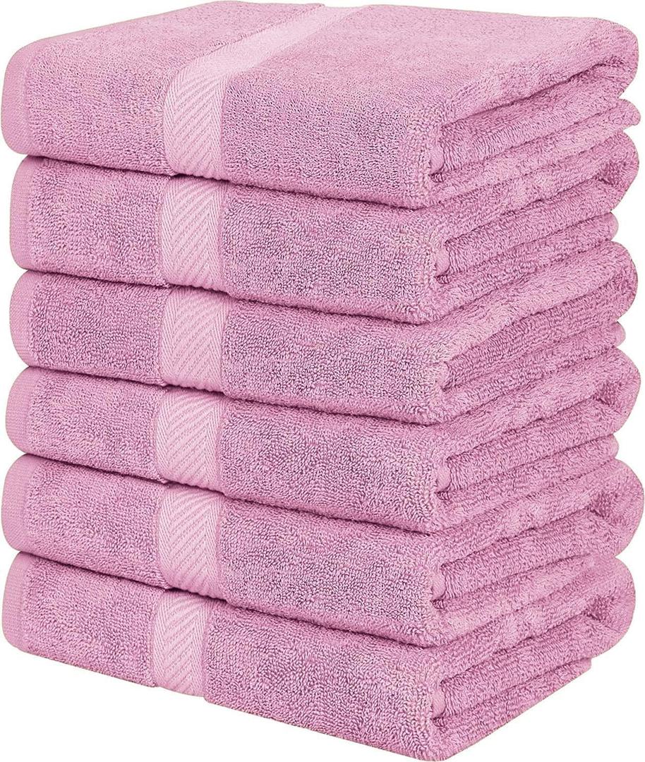 Simpli-Magic Cotton Set, Bath Towels, Pink, 24 x 46 Inches, Count of 48 