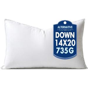 MIULEE 14x20 Synthetic Down Alternative Pillow Insert Decorative Throw Pillow 14 x 20 Inch Body Bed Sleeping Ultra Soft Fluffy Form for Sofa Couch Bed