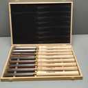 POWERTEC 8 Pcs Wood Lathe Chisel Set, HSS Steel Blades Wood Lathe Tools | Spindle Gouge, 2 Pcs Roughing Gouge, Spear Scraper, Round Nose Scraper, Parting Tool, 2 Pcs Skew Chisel (71824)