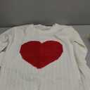 Alsol Lamesa Women's Cute Heart Sweater Long Sleeve Crewneck Pullover Ribbed Knit Casual Sweaters Medium