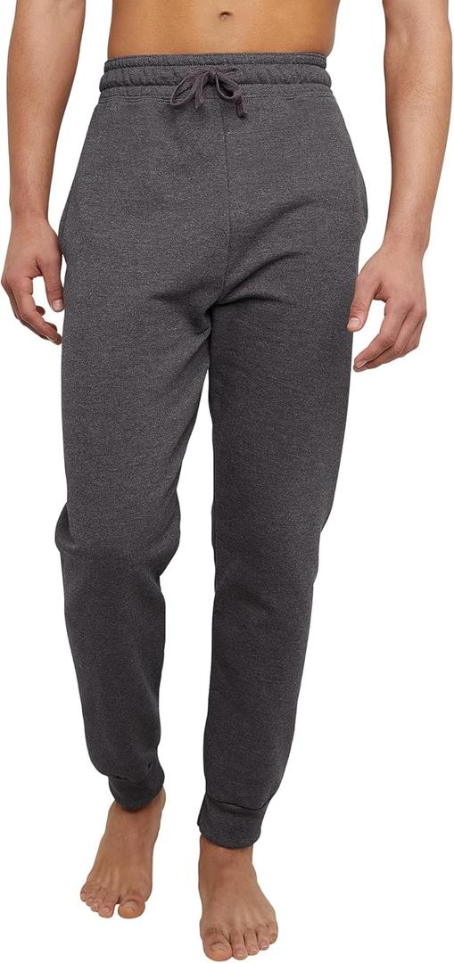 Hanes Mens Joggers, EcoSmart Fleece Sweatpants for Men, Men's Lounge Pants, 30.5" (Medium, Charcoal Heather)