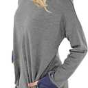 Angerella Womens Long Sleeve Shirts Casual Crewneck Sweatshirt Loose Fitting Tops Tshirt (XXL)